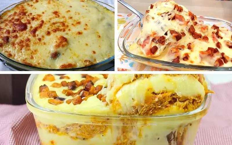 Como Fazer Travessa de Purê de Batata com Frango e Bacon Simples, Fácil e Irresistível