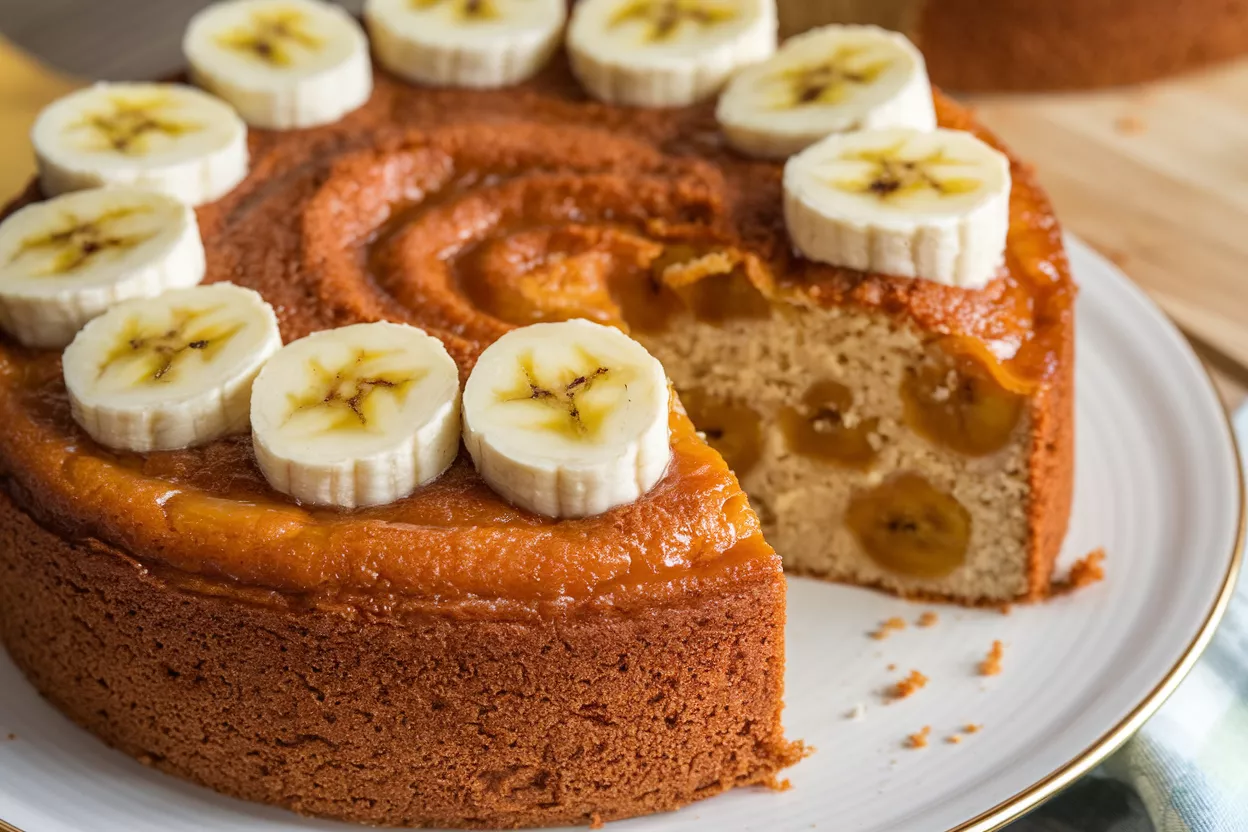 bolo de banana caramelada